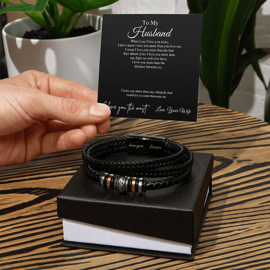 To My Husband | I Love You The Most - Men's "Love You Forever" Bracelet